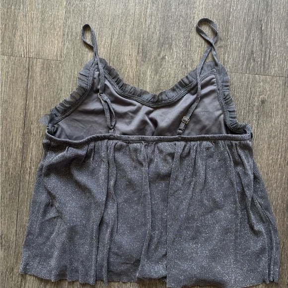 Elegant Charcoal Camisole with Ruffle Trim - Picture 6 of 6